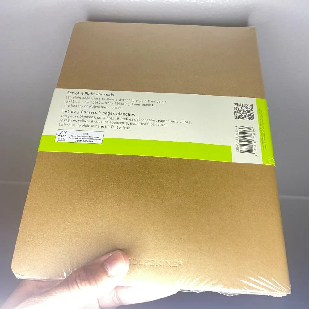 Cahiers Moleskine Set of 3 Plain Journals 120 Pages 7.5